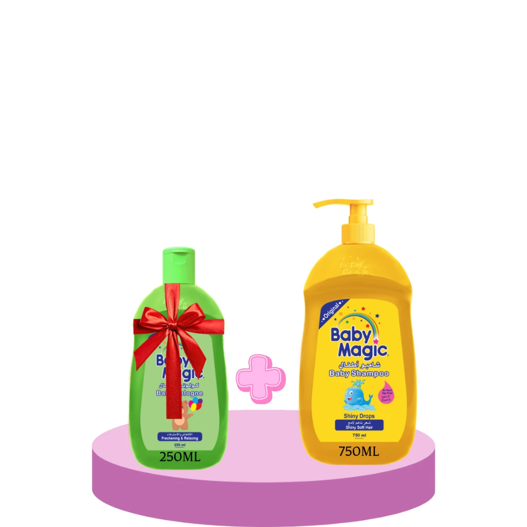 شامبو بيبي ماجيك قطرات لامعة 750ml + كولونيا أطفال بيبي ماجيك 250ml مجانا